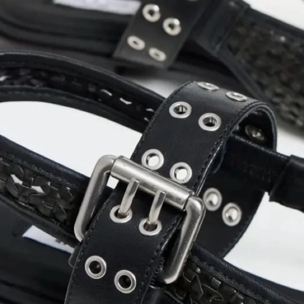 Rag & Bone “Astra” Black Woven Leather Sling back Shoes - 39.5 - Picture 6 of 10